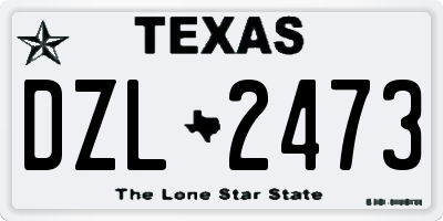 TX license plate DZL2473