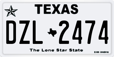 TX license plate DZL2474