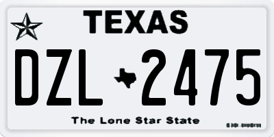 TX license plate DZL2475