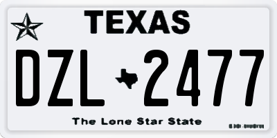 TX license plate DZL2477