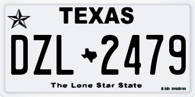 TX license plate DZL2479