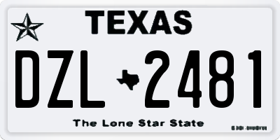 TX license plate DZL2481