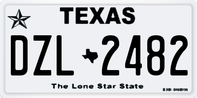 TX license plate DZL2482