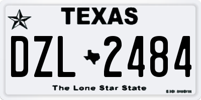 TX license plate DZL2484