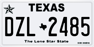 TX license plate DZL2485