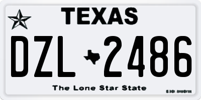 TX license plate DZL2486