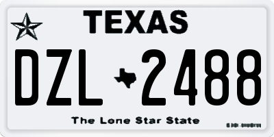 TX license plate DZL2488
