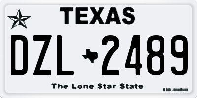 TX license plate DZL2489