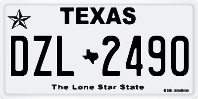 TX license plate DZL2490