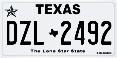 TX license plate DZL2492