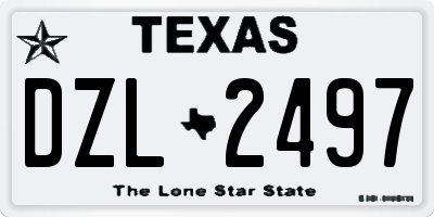 TX license plate DZL2497