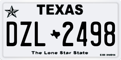 TX license plate DZL2498