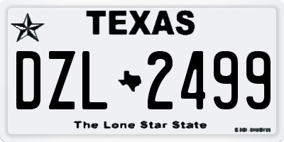 TX license plate DZL2499