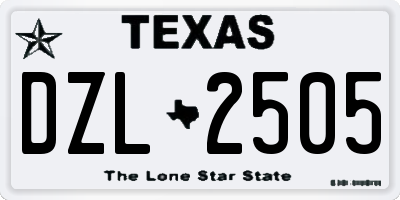 TX license plate DZL2505