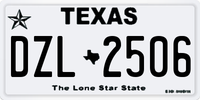 TX license plate DZL2506