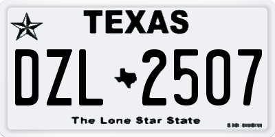 TX license plate DZL2507