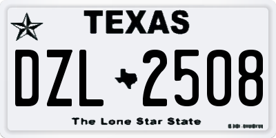 TX license plate DZL2508