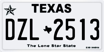 TX license plate DZL2513