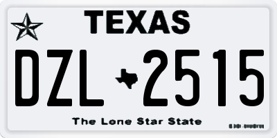 TX license plate DZL2515