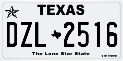 TX license plate DZL2516