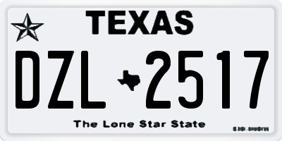 TX license plate DZL2517