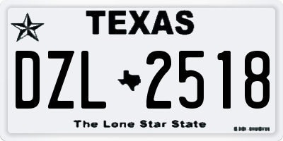 TX license plate DZL2518