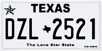 TX license plate DZL2521