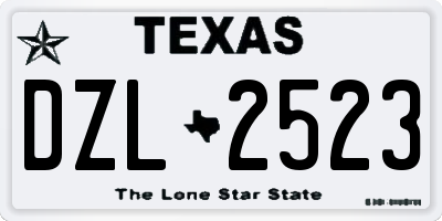 TX license plate DZL2523