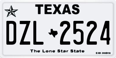 TX license plate DZL2524