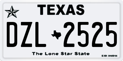 TX license plate DZL2525