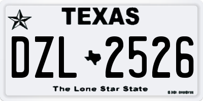 TX license plate DZL2526