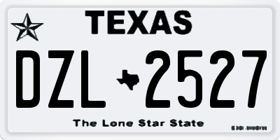 TX license plate DZL2527