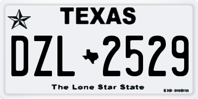 TX license plate DZL2529