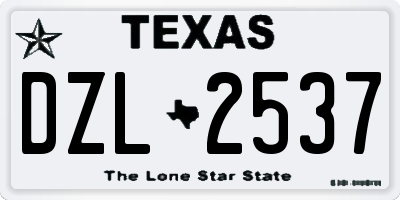 TX license plate DZL2537