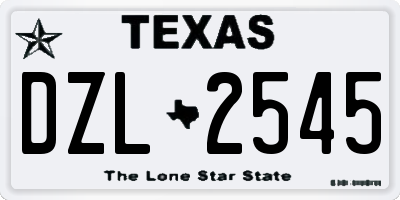 TX license plate DZL2545