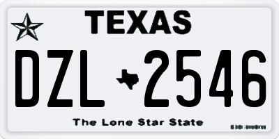 TX license plate DZL2546