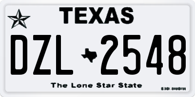 TX license plate DZL2548