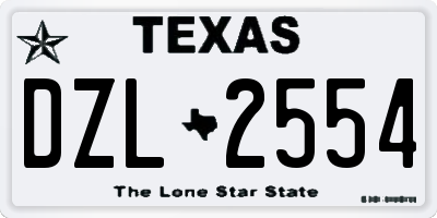 TX license plate DZL2554