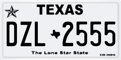 TX license plate DZL2555