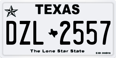TX license plate DZL2557