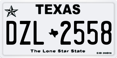 TX license plate DZL2558