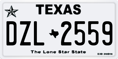 TX license plate DZL2559