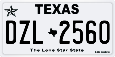 TX license plate DZL2560