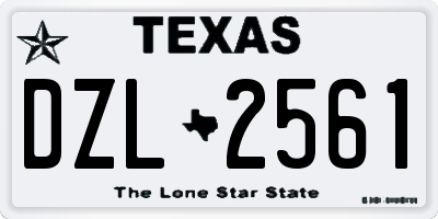 TX license plate DZL2561