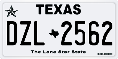 TX license plate DZL2562