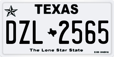 TX license plate DZL2565