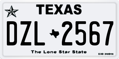 TX license plate DZL2567