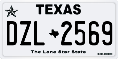 TX license plate DZL2569