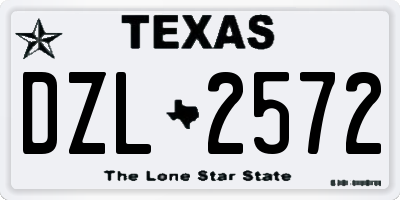 TX license plate DZL2572