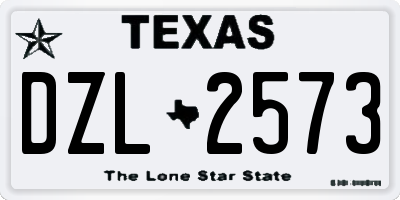 TX license plate DZL2573